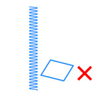 Nicht auf wellige Flächen kleben